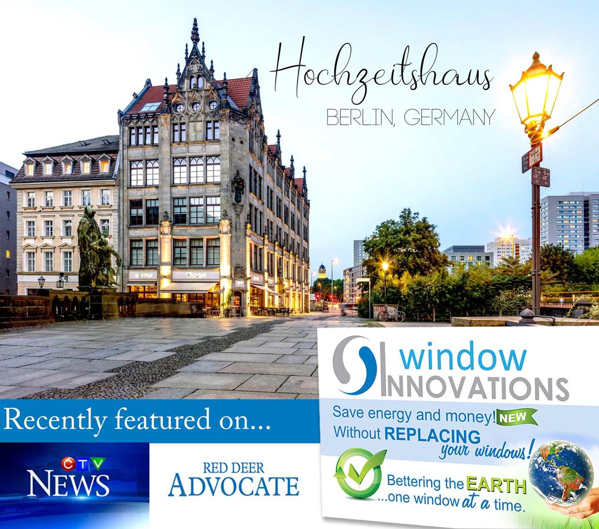 Hochzeitshaus Berlin Germany had 252 windows coated with the liquid glass insulation offered by Windows Innovations.  Improving the efficiency of the windows by 75%